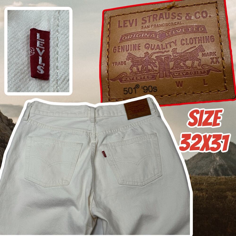 Levis White Jeans XX 501 90s Big E 32X31